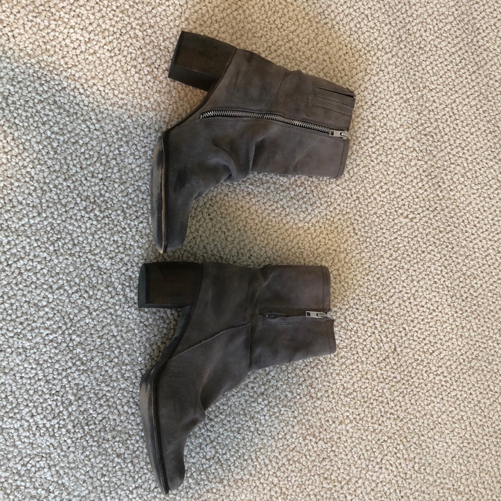 Jeffrey Campbell gray suede booties